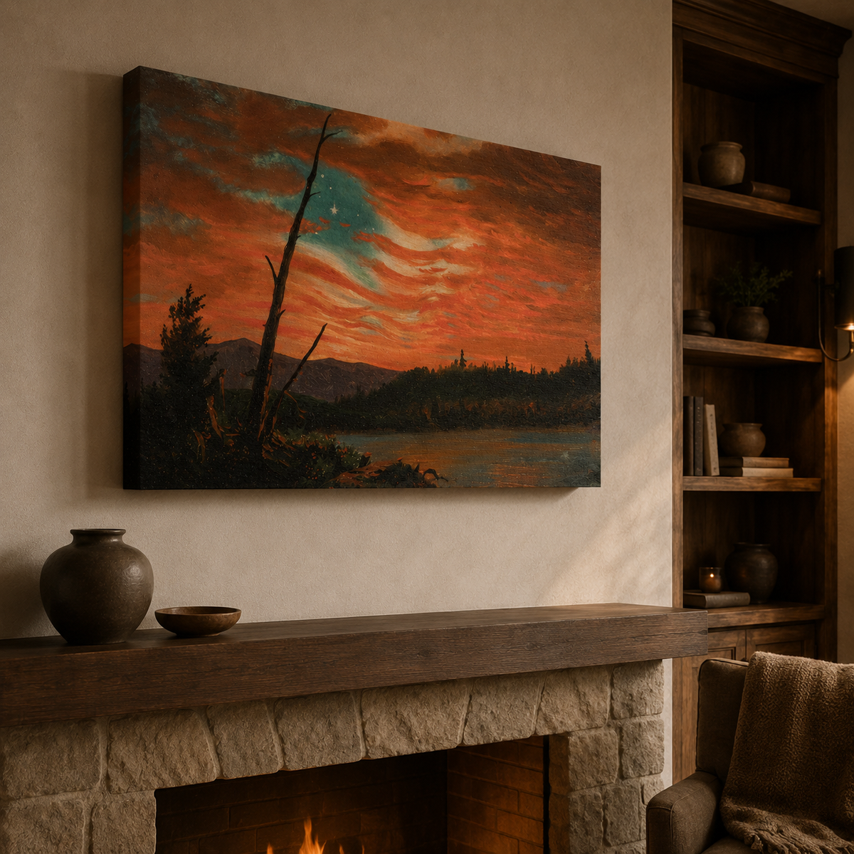 Our Banner in the Sky | Frederic Edwin Church, 1861 | Stretched Canvas Print