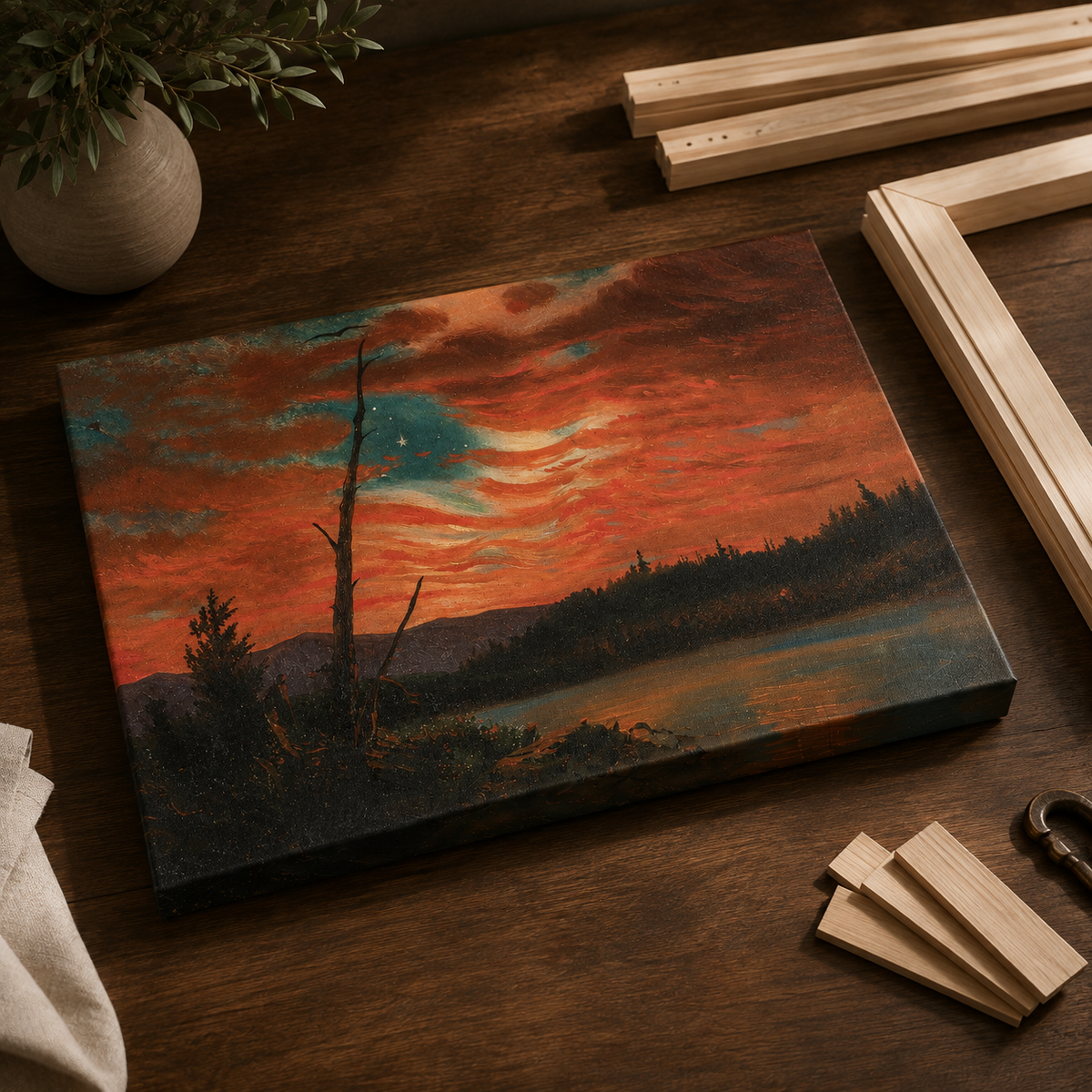 Our Banner in the Sky | Frederic Edwin Church, 1861 | Stretched Canvas Print
