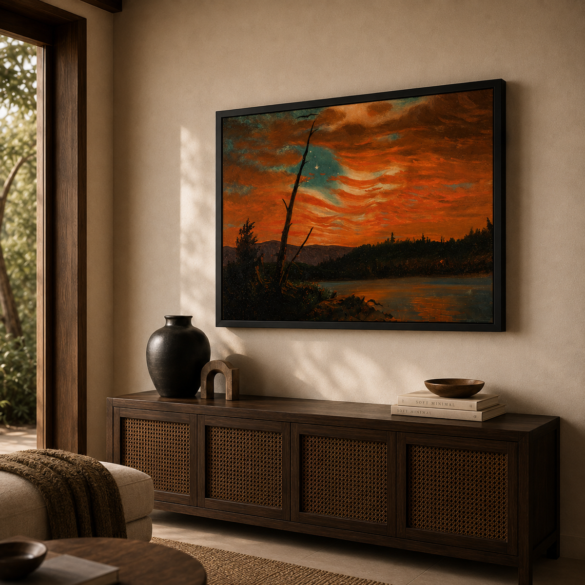 Our Banner in the Sky | Frederic Edwin Church, 1861 | Framed Canvas Print