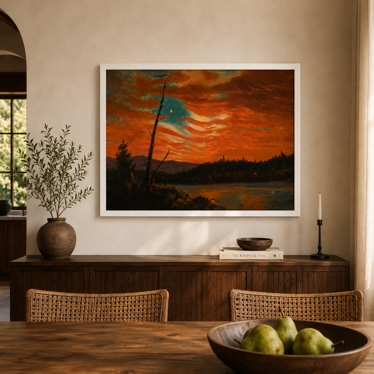 Our Banner in the Sky | Frederic Edwin Church, 1861 | Framed Canvas Print