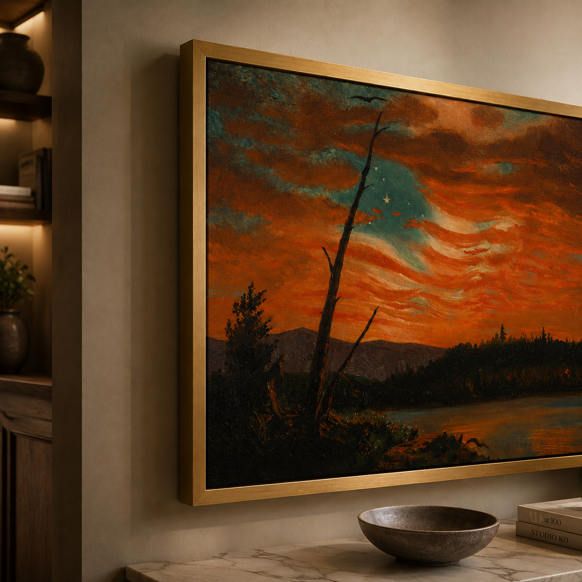 Our Banner in the Sky | Frederic Edwin Church, 1861 | Framed Canvas Print