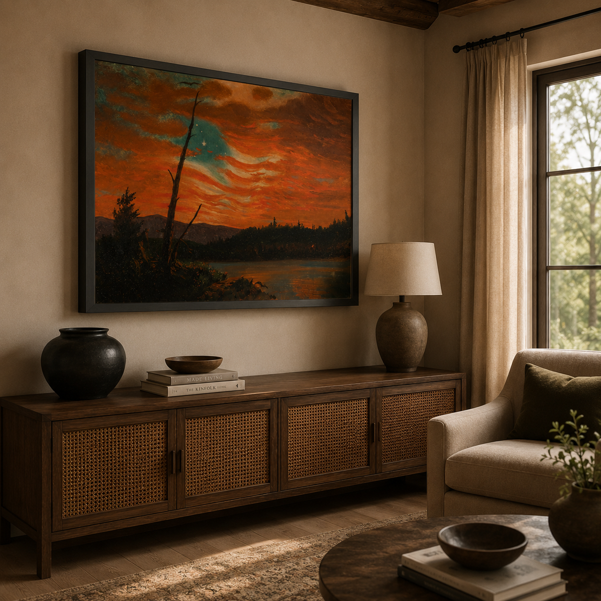 Our Banner in the Sky | Frederic Edwin Church, 1861 | Framed Canvas Print